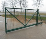 Ворота откатные, ширина 3.5 м, цинк+полимер
